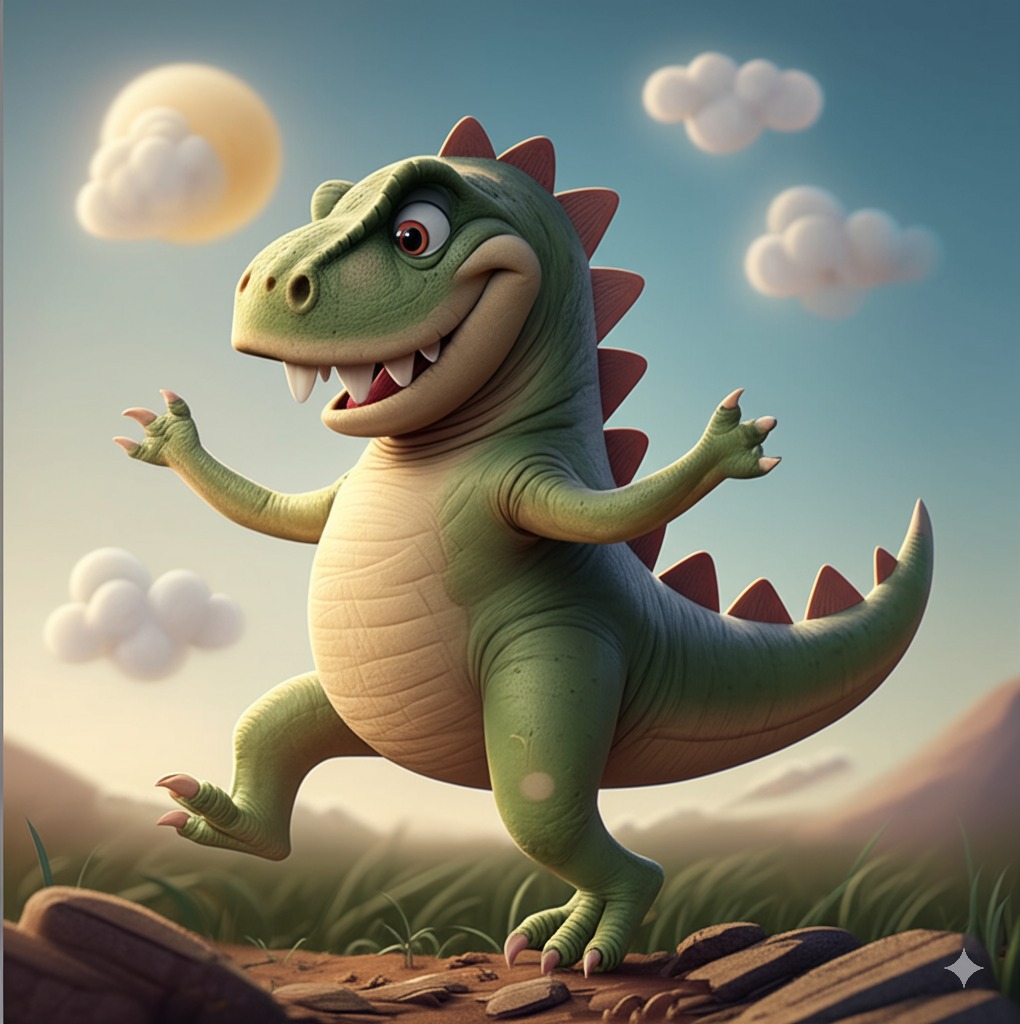 AI transformed dinosaur artwork