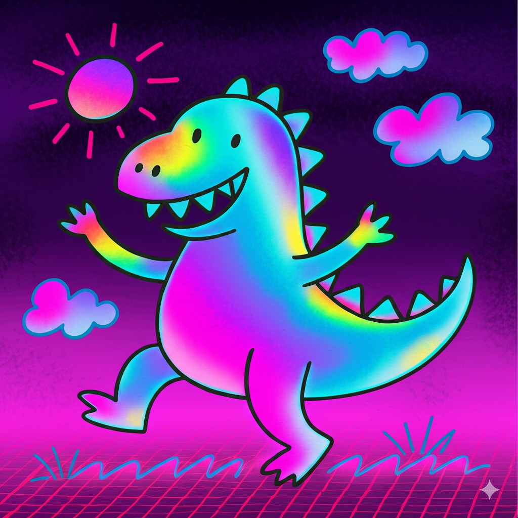 AI transformed dinosaur artwork